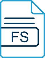 FS File Format Line Blue Two Color Icon vector