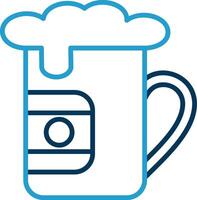 Beer Line Blue Two Color Icon vector