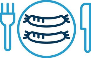 Sausages Line Blue Two Color Icon vector