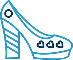 shoes Line Blue Two Color Icon vector