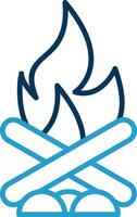 Bonfire Line Blue Two Color Icon vector