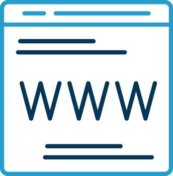Web Page Line Blue Two Color Icon vector