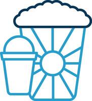 Popcorn Line Blue Two Color Icon vector