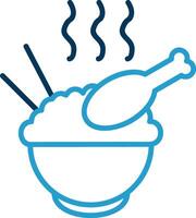 Bowl Line Blue Two Color Icon vector