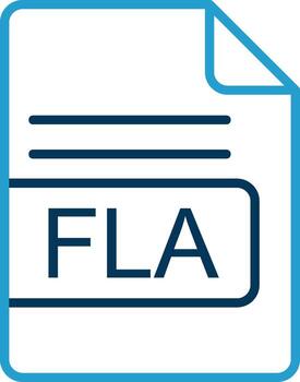 FLA File Format Line Blue Two Color Icon vector