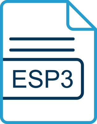 ESP3 File Format Line Blue Two Color Icon