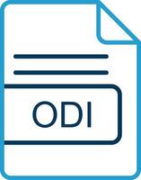 odi archivo formato línea azul dos color icono vector