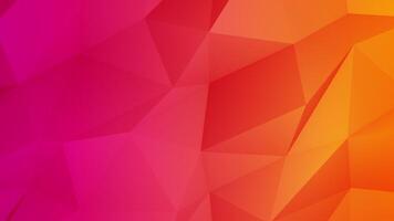 Peachy pink and orange color gradient background with gently moving low poly geometric shapes. Full HD and looping abstract background. video