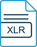 XLR File Format Line Blue Two Color Icon vector