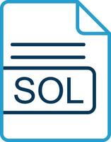 SOL File Format Line Blue Two Color Icon vector