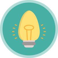 Light Bulb Flat Multi Circle Icon vector