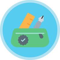 Pencil Case Flat Multi Circle Icon vector