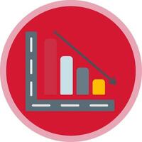 Bar Chart Flat Multi Circle Icon vector