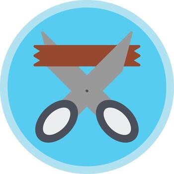 Scissors Flat Multi Circle Icon vector