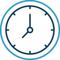 Clock Line Blue Two Color Icon vector