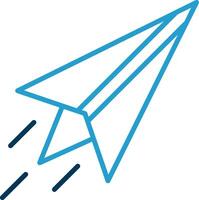 Paper Plane Line Blue Two Color Icon vector