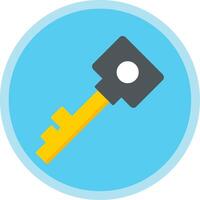 Key Flat Multi Circle Icon vector