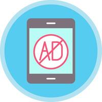 Ad Blocker Flat Multi Circle Icon vector