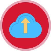 Cloud Uploading Flat Multi Circle Icon vector