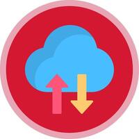 Cloud Data Transfer Flat Multi Circle Icon vector