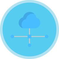 Cloud Connection Flat Multi Circle Icon vector