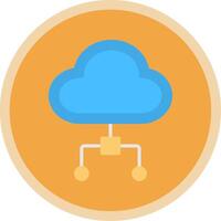 Cloud Computing Flat Multi Circle Icon vector