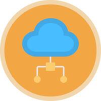 Cloud Computing Flat Multi Circle Icon vector