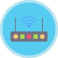 Wifi enrutador plano multi circulo icono vector