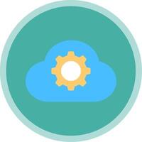 Cloud Settings Flat Multi Circle Icon vector