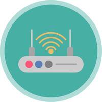 Wifi enrutador plano multi circulo icono vector