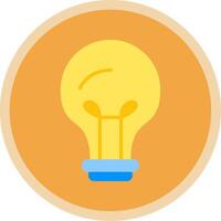 Light Bulb Flat Multi Circle Icon vector