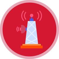 Signal Tower Flat Multi Circle Icon vector