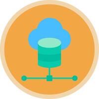 Cloud Database Flat Multi Circle Icon vector