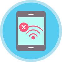 No Wifi Flat Multi Circle Icon vector