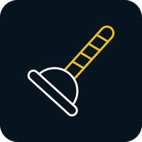 Plunger Line Yellow White Icon vector