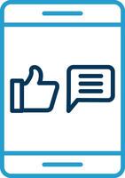 Feedback Line Blue Two Color Icon vector