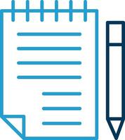 Note Pad Line Blue Two Color Icon vector