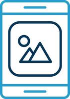 Mobile App Line Blue Two Color Icon vector