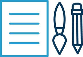 Edit Tools Line Blue Two Color Icon vector