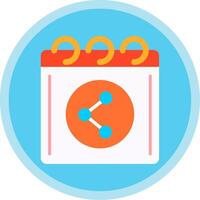 Shared Calender Flat Multi Circle Icon vector