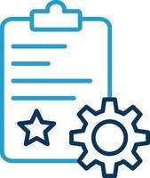 Quality Control Line Blue Two Color Icon vector