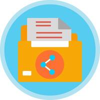 Sharing File Flat Multi Circle Icon vector