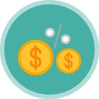 Percentage Flat Multi Circle Icon vector