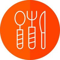 Cooking Utensils Line Yellow White Icon vector