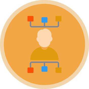 flujo de trabajo plano multi circulo icono vector