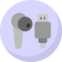 Earbud Gradient Line Circle Icon vector