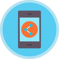 Sharing Flat Multi Circle Icon vector