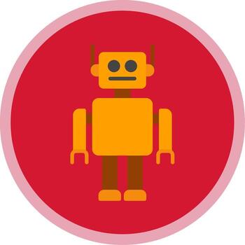 Robot Flat Multi Circle Icon vector