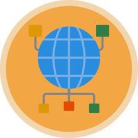 Global Organization Flat Multi Circle Icon vector