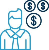 Sales Manager Line Blue Two Color Icon vector